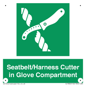 Seatbelt/Harness Cutter in Glove Compartment